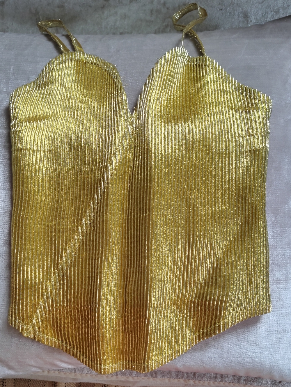 Rare Vintage 1970s Metallic Corset Top